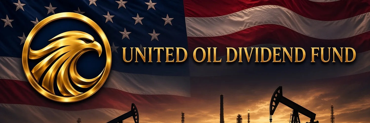 UODF banner with flag, eagle logo, and pump jacks at sunset