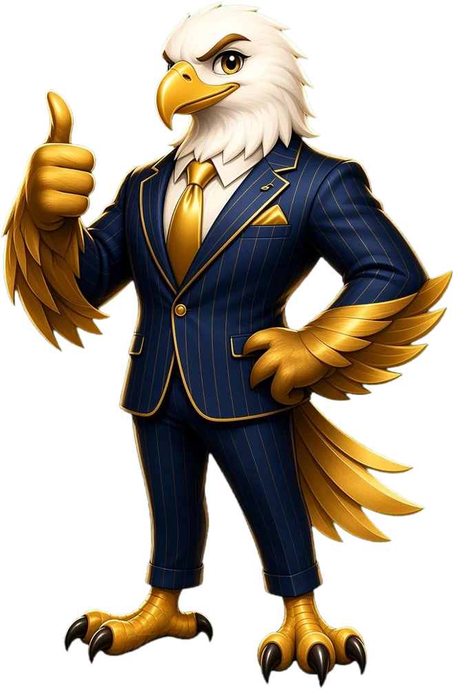 Eagle chairman giving a confident thumbs-up